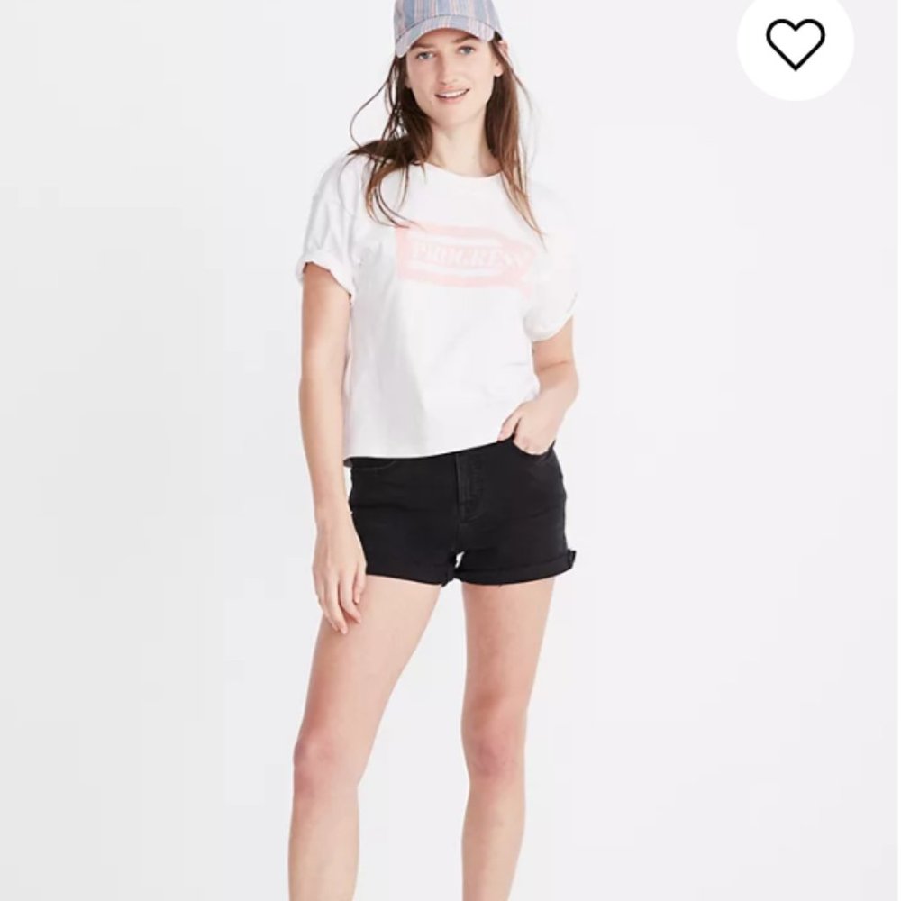 Madewell High Rise Denim Shorts in Black